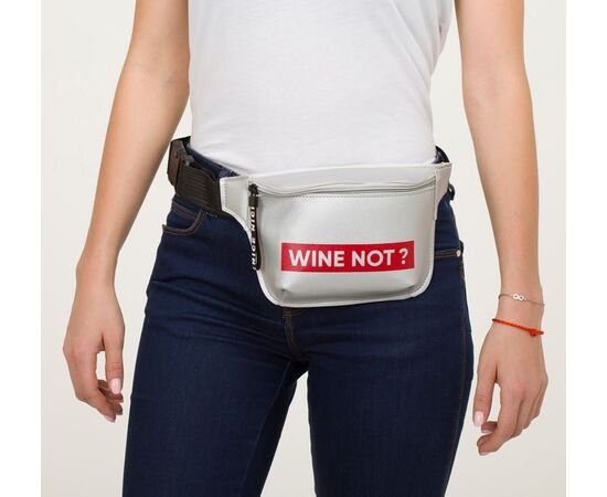 Сумка поясная "Wine not?", цвет серый