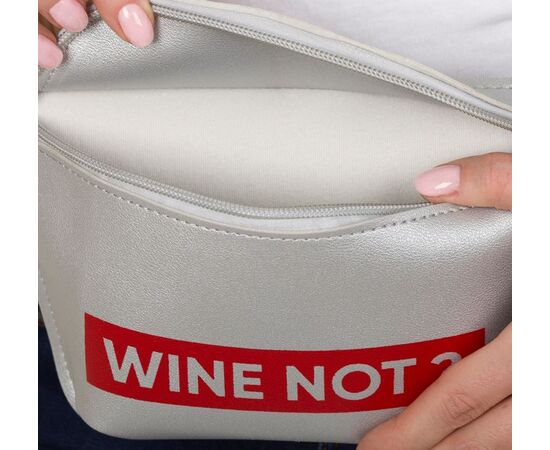 Сумка поясная "Wine not?", цвет серый