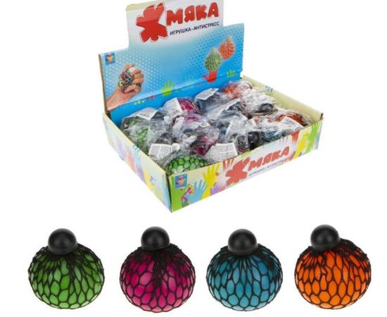 Лизун-мялка "Жмяка", в сетке, с шариками orbeez, в ассортименте