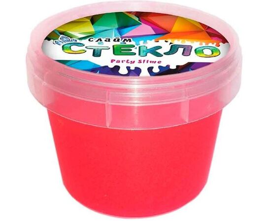 Слайм "Стекло" красный неон, 100 гр