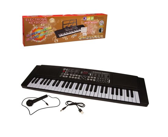 Синтезатор детский 54 клавиши, микрофон, подключение к USB, HY1895