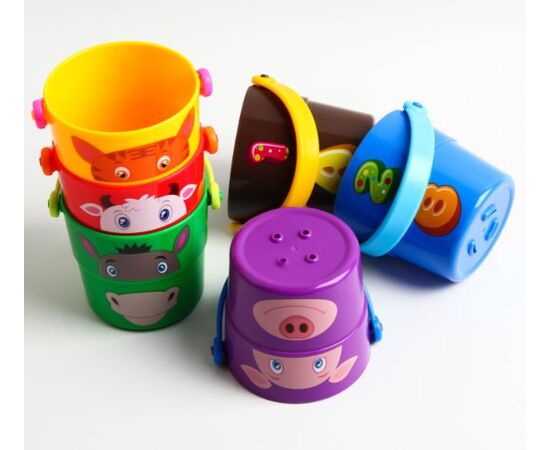 Набор игрушек для купания "Зооведёрки", 6 шт.