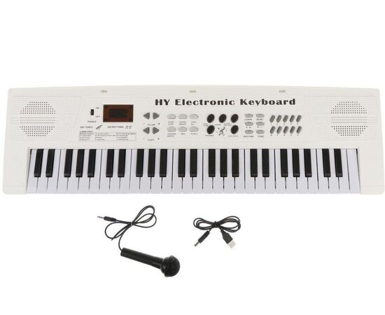 Синтезатор детский 54 клавиши, микрофон, подключение к USB, HY5418B