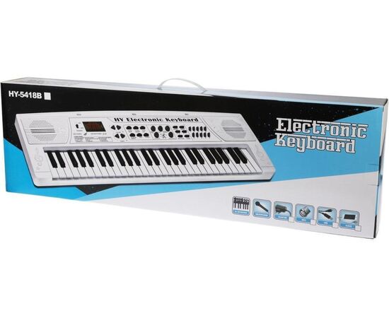 Синтезатор детский 54 клавиши, микрофон, подключение к USB, HY5418B