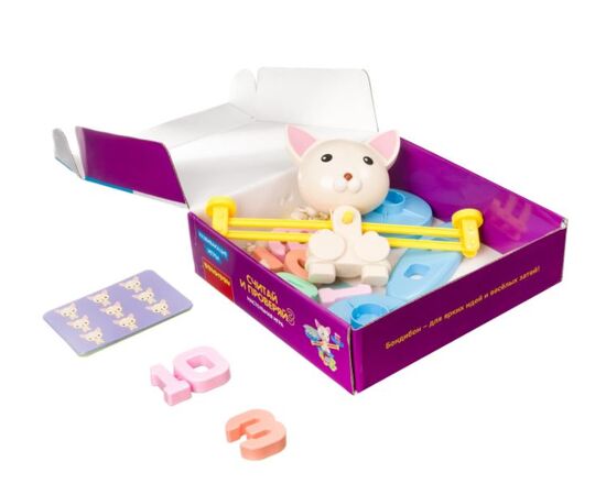 Развивающие игры Bondibon Настольная игра "Считай и проверяй. Котик"