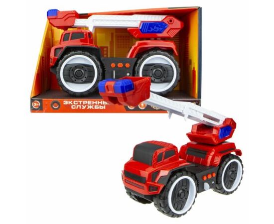 Инерционная игрушка со светом и звуком "Пожарная автолестница" 22 см