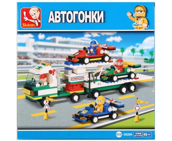 Конструктор Sluban "Автогонки. Автовоз", 428 деталей