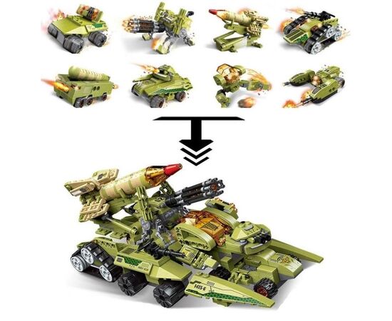 Конструктор-трансформер 1TOY Blockformers  "Трансфорвард", комплект из 8 шт