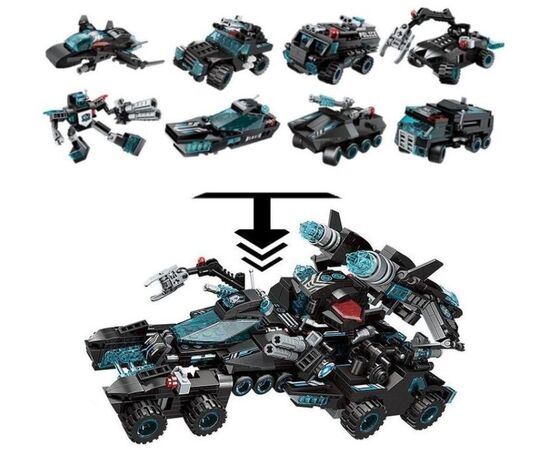 Конструктор-трансформер 1TOY Blockformers  "Мегатрансфорсер", комплект из 8 шт
