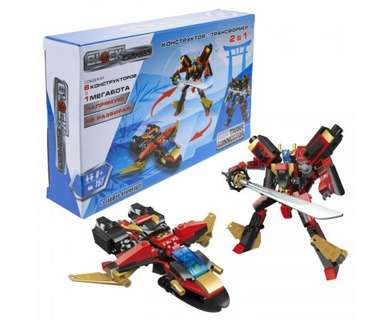 Конструктор-трансформер 1TOY Blockformers  "Мегасамурай", комплект из 6 шт