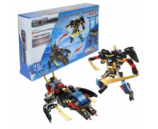 Конструктор-трансформер 1TOY Blockformers  "Мегасамурай", комплект из 6 шт