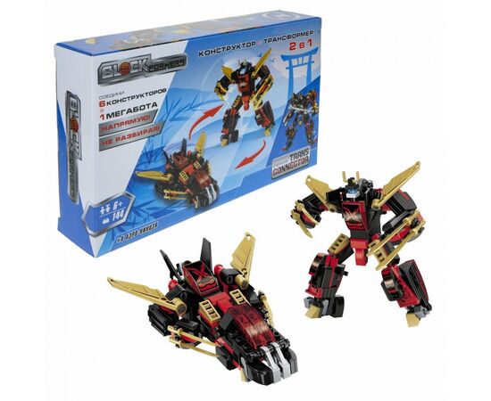 Конструктор-трансформер 1TOY Blockformers  "Мегасамурай", комплект из 6 шт