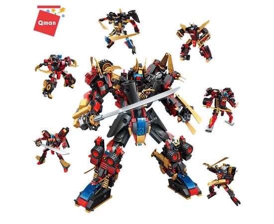 Конструктор-трансформер 1TOY Blockformers  "Мегасамурай", комплект из 6 шт